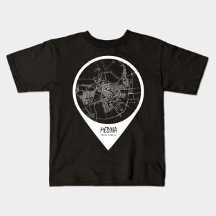 Medina, Saudi Arabia City Map - Travel Pin Kids T-Shirt